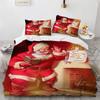 For Kids Teens Girls Bedroom Decor - Christmas Duvet Cover Set Microfiber Santa Claus Bedding Set Cartoon Bedding Set Single King