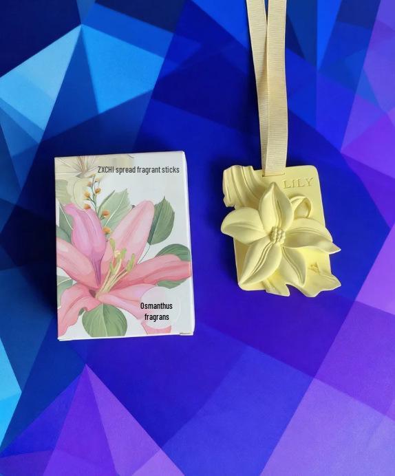 Lily Scented Plaster Diffuser Stone - Long-lasting Aromatherapy Ornament for Bedroom, Wardrobe, or Car 50g