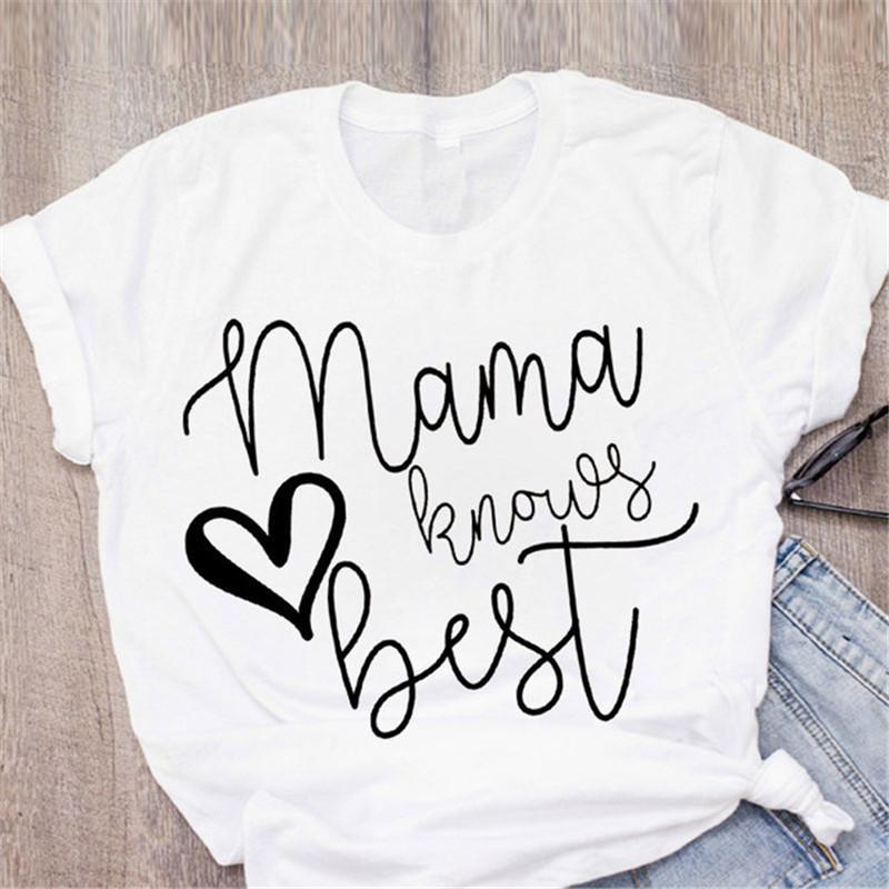 

New Mama Letter Shirts Printed Summer Female T-Shirt Casual Short-Sleeve Tees Geometric Figure Ulzzang Harajuku Women Tops Shirt XXXL білий