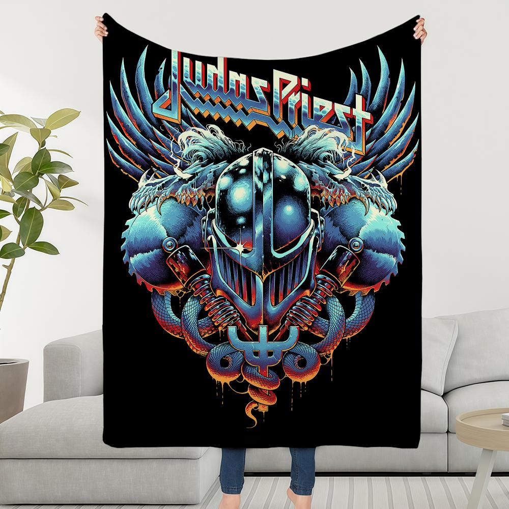 Blanket Throw Super Band Cosy Plush Living Room Sofa Rock Couch P-PriestS-ES Childish Birthday J-Judas-ES Gifts