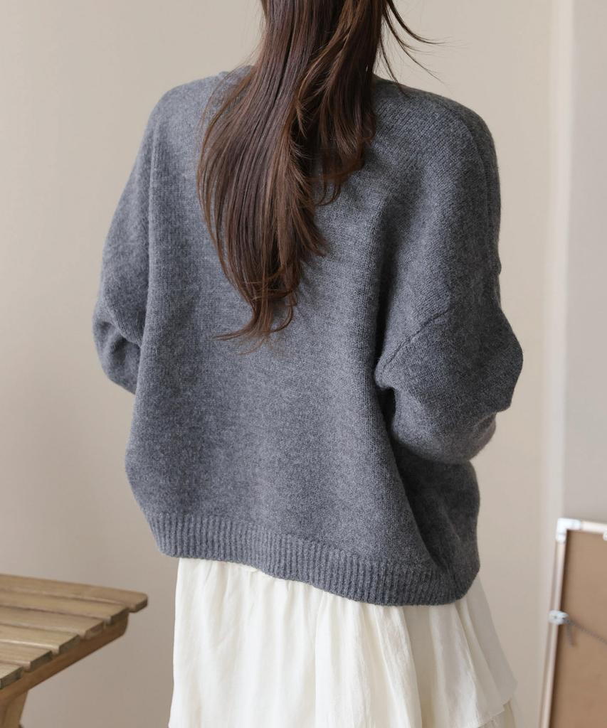 Bbaebbae Round Neck Simple Cozy Button Knit Cardigan 3 Colors