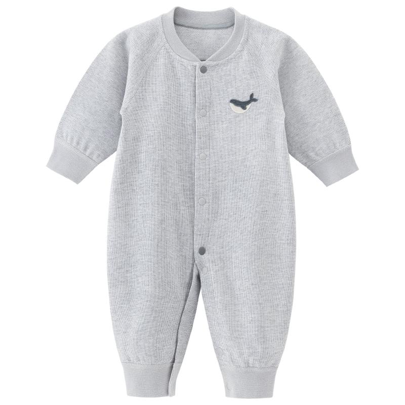 Guaiqixiong Unisex Pure Cotton Long Sleeve Baby Romper 66cm