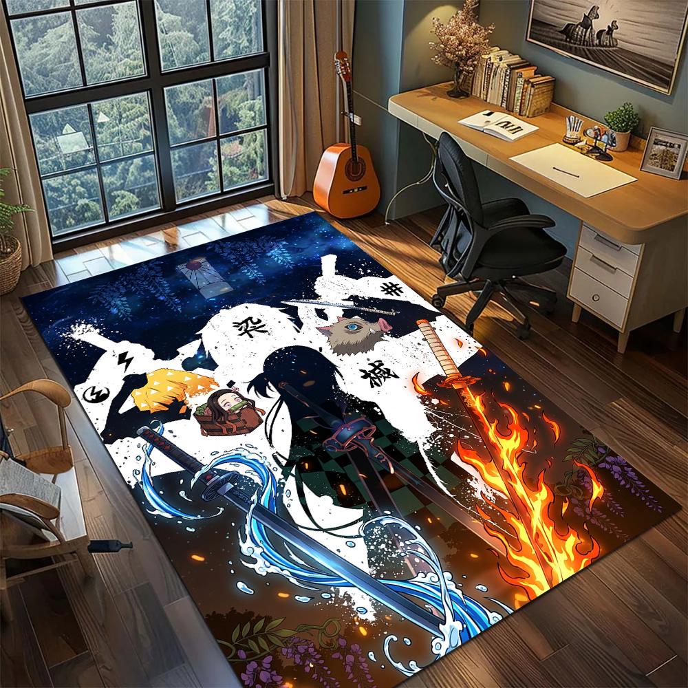 Demon Slayer Carpet Floor Mat Washable Large Area Non Slip Gamer Bedroom Home Room Decor YUN6512