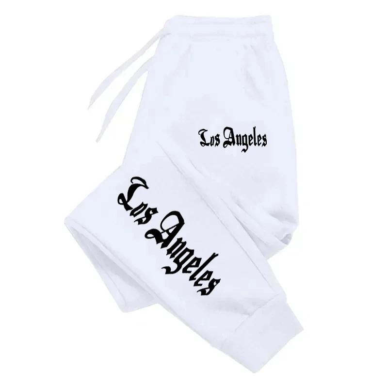 Los Angeles City Letter Print Men'S Women'S Trouser Loose Jogging Pant Fit Running Trousers Warm Jogger Casual Sweatpants Couple
