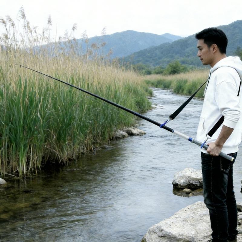 Multipurpose Fishing Rod Carry Strap Adjustable Length Fishing Poles Holder Strap Shoulder Belt Travel Tackle Carriers