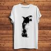 Tinte Orcas Wal Drachenritter Lustiges Künstlerisches T-Shirt Unisex Weiß Lässiges T-Shirt Mann Streetwear Kurzarm Unisex T-Shirt