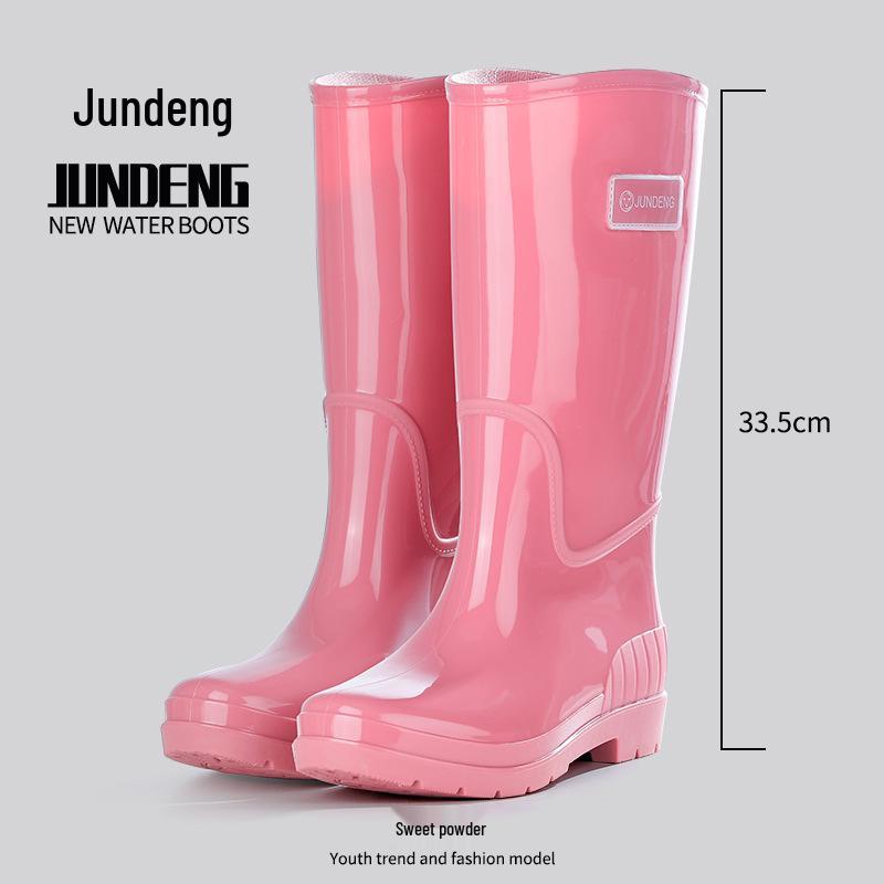 

Женские водонепроницаемые высокие резиновые сапоги с теплой вельветовой подкладкой - Модная обувь из ПВХ 39-40