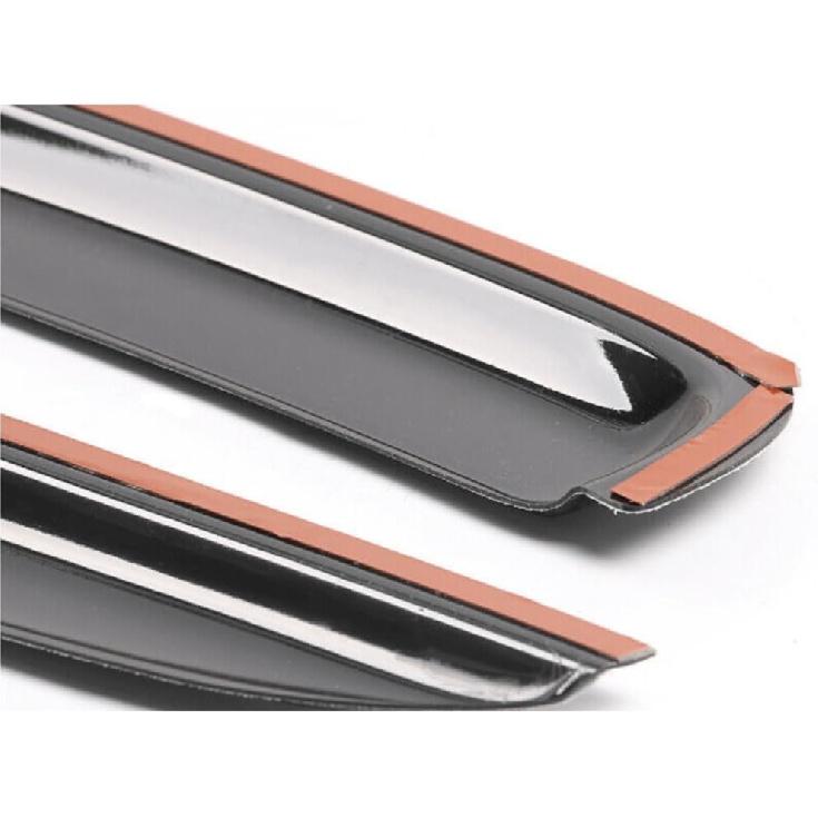 Paar Sonnen-Regenschutz Fensterheber Vorne Links Fahrer Rechts Beifahrer Obere Seite Klebeband an Außenscheibe Schmaler Stil Acryl Rauchgetönt Regular Cab