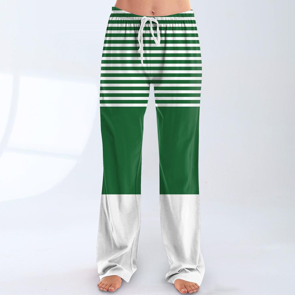 Damen Pyjamahose Nachtwäsche Lässige Hose mit Kordelzug und elastischer Taille Bequeme gerade lockere Yogahose