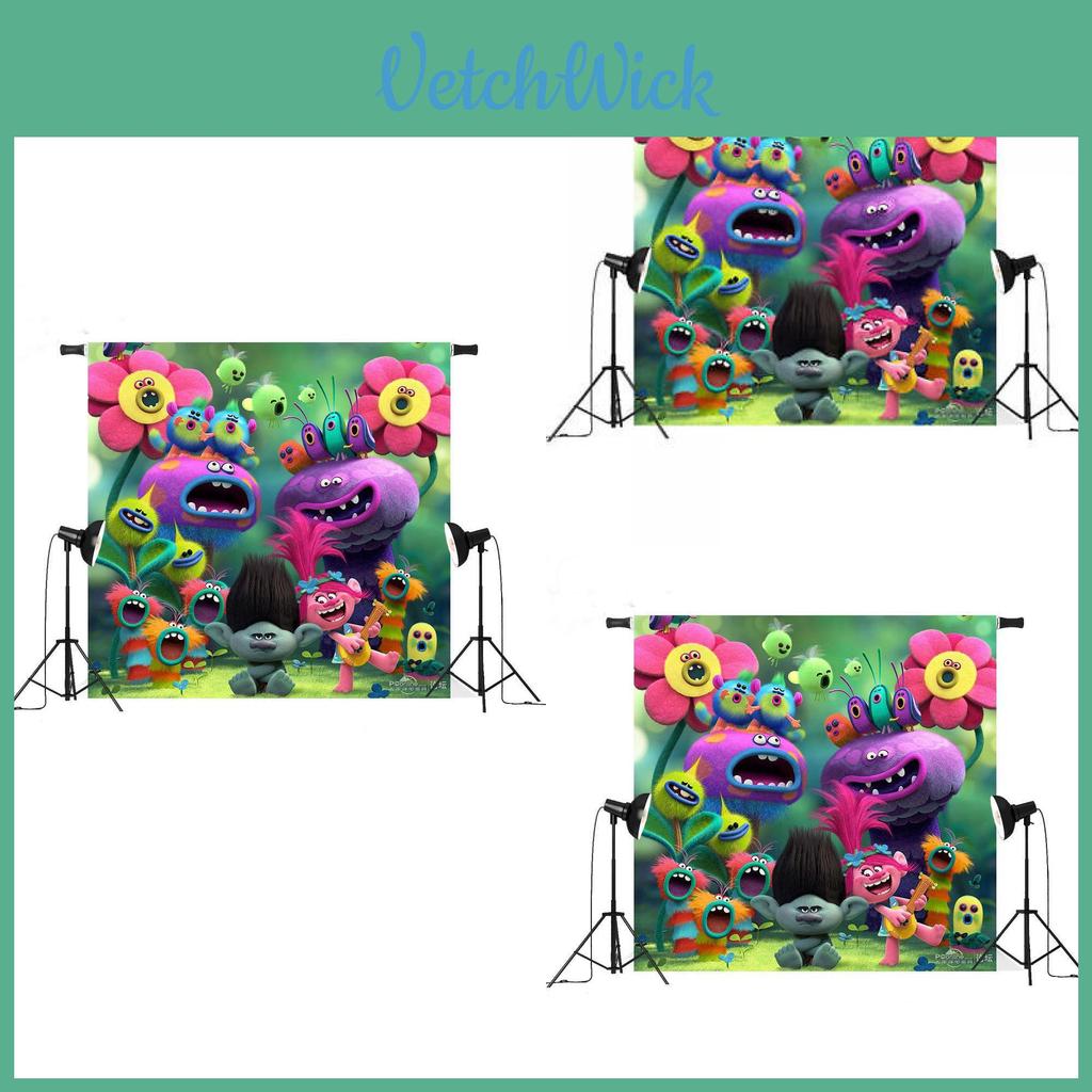 Trolls World Tour Christmas Photography Backdrop For Kids Photo Studio Creative Decor