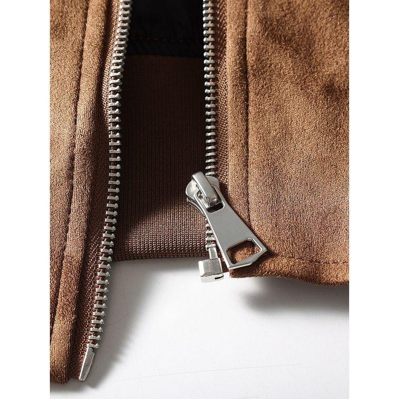 American Retro Suede Outwear Men Spring and Autumn 2024 New Arrival Stand Collar Jacket Export Export Men's Clothing Tops