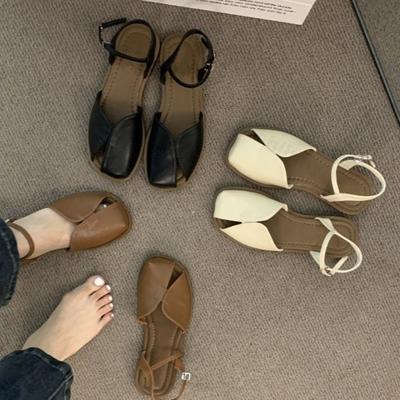 Mode Zomer Dames Romeinse Sandalen Ademend Plat Comfortabele Sandalen 2025 Nieuwe Mode Geweven Holle Retro Sandalen Sandalias De Mujer