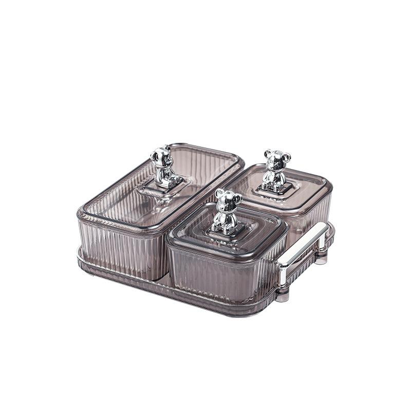 Light Luxury Transparent Fruit Tray Home Living Room Coffee Table Candy Tray Nut Dried Fruit Storage Box Refreshment Snack Platter