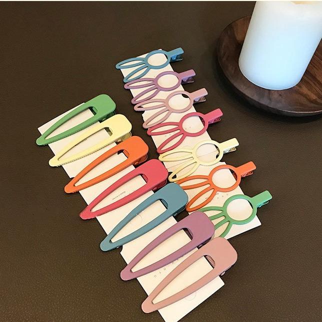 Clipsuri de păr mate Spot Morandi: Clipsuri Duckbill și agrafe Bobby pentru fete în culori macaron