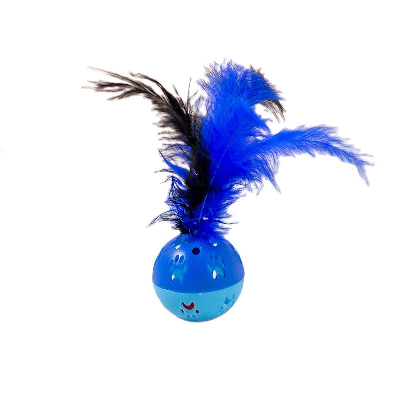 

Новая интерактивная игрушка для кошек: Пластиковый шар с отпечатком лапы, колокольчиком и перьями Bell Ball Diameter 5cm