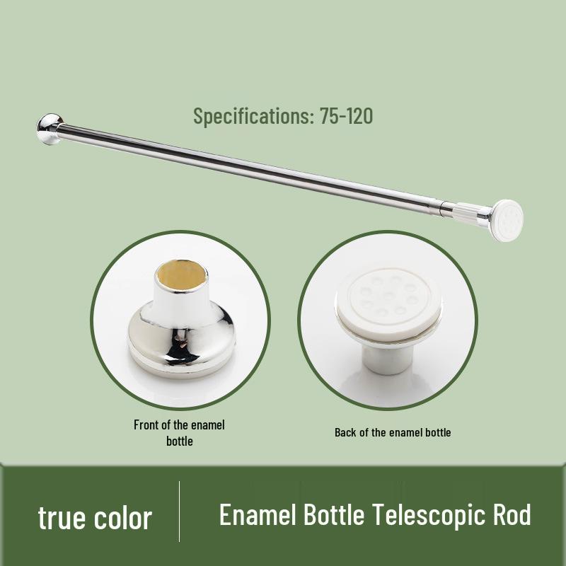 Adjustable No-Drill Universal Telescopic Shower Curtain Rod - Electroplated Enamel Finish