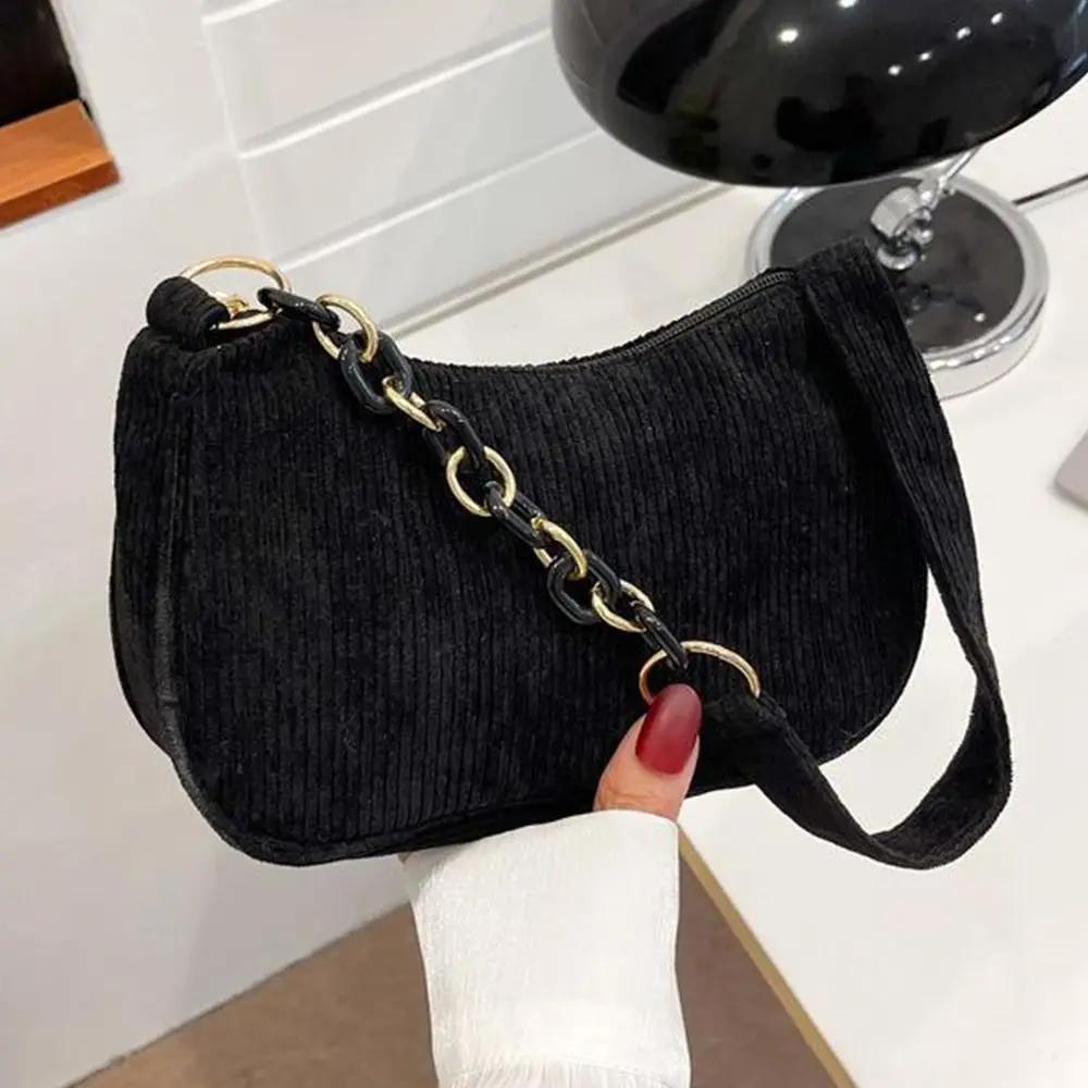 

Corduroy Fabric Bag Women s Fashionable and Simple Single-shoulder Bag Summer Crossbody Bag Large-capacity Small Square Handbag чёрный