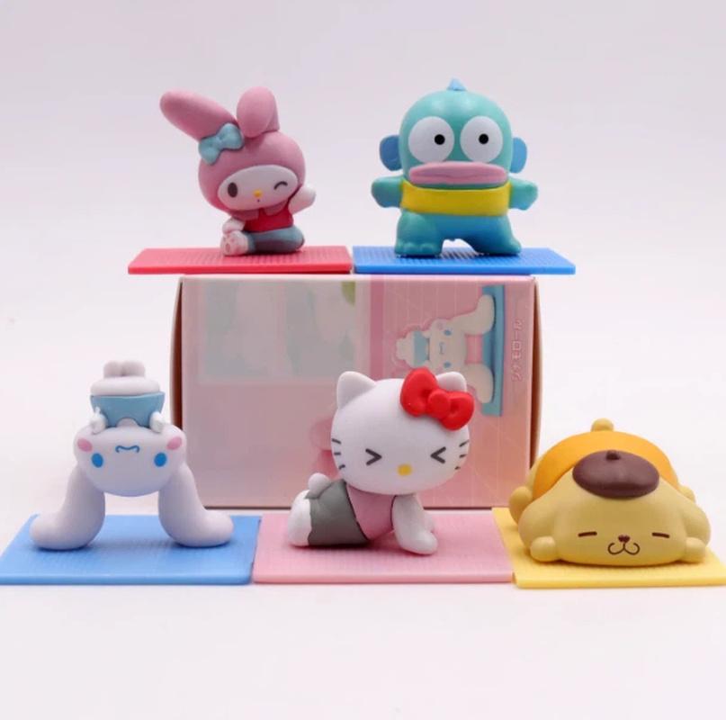 New Bowknot And Yoga Kuromi Cinnamoroll Blind Box Kawaii Mini Decorative Action Figure Trendy Toys Cute Girls Birthday Gift