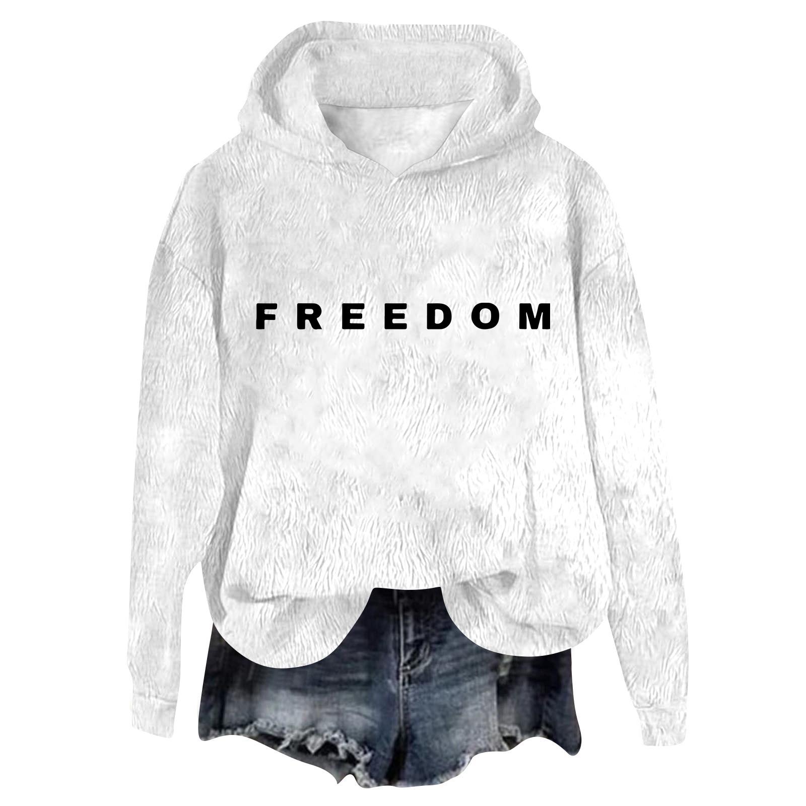 

Женский фланелевый топ с капюшоном и длинным рукавом с принтом, толстовка с капюшоном XL белый