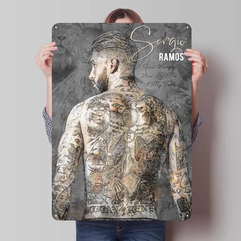 Sergio Ramos Metal Sign Sports Poster Room Decoration Man Cave Vintage Tinplate Sign Plaque for Wall Art Decoration Retro Home