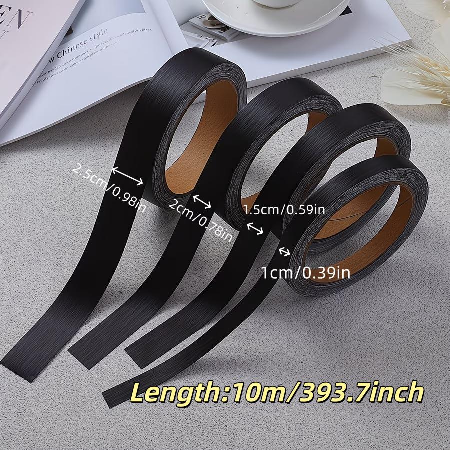 1Roll 10m/393.7in Self-adhesive Imitation Metal Frame Brushed Seamless Frame Sticker,black Imitation Metal Brushed Edge Sticker 1cmX10m чёрный