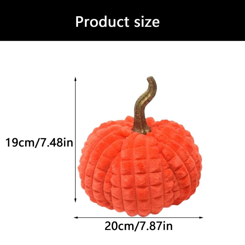 Thanksgiving Halloween Cloth Pumpkin Sculpture Ornament Nontoxic Velvets Decors Ornament For Living Room Office