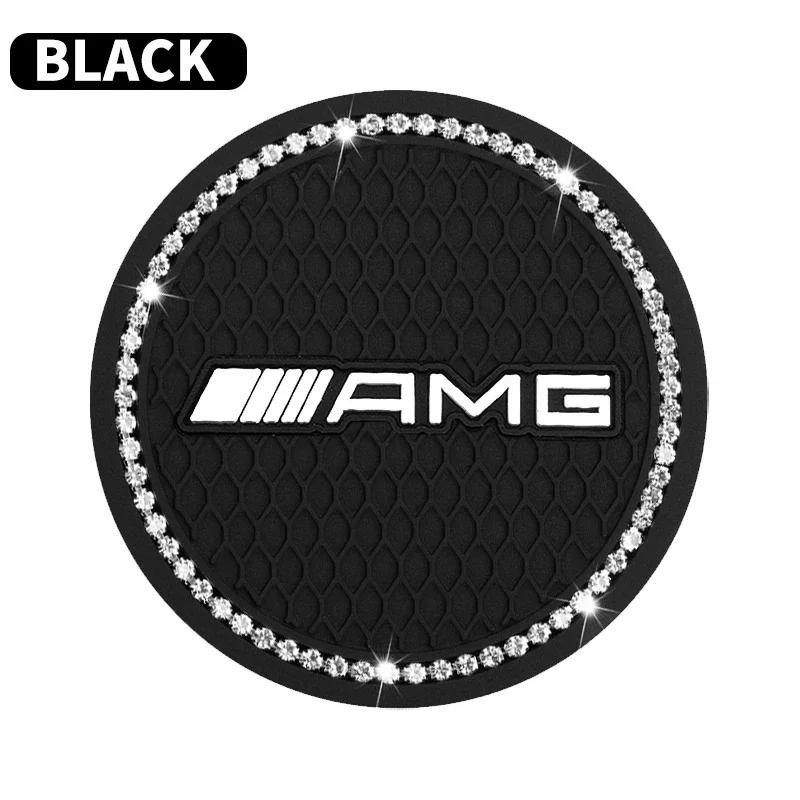 

2pcs Car Styling Diamond Car Coaster Water Cup Anti-slip Pad Mat For Mercedes Benz A180 A200 A260 W203 W210 W211 W204 C E S CLS