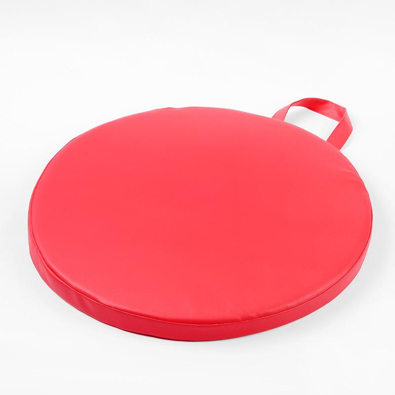 Camping Seat Pad Portable Outdoor Cushion Minimalist PU Leather Mat with Handle for Hiking Picnic Beach Foldable Round Stool