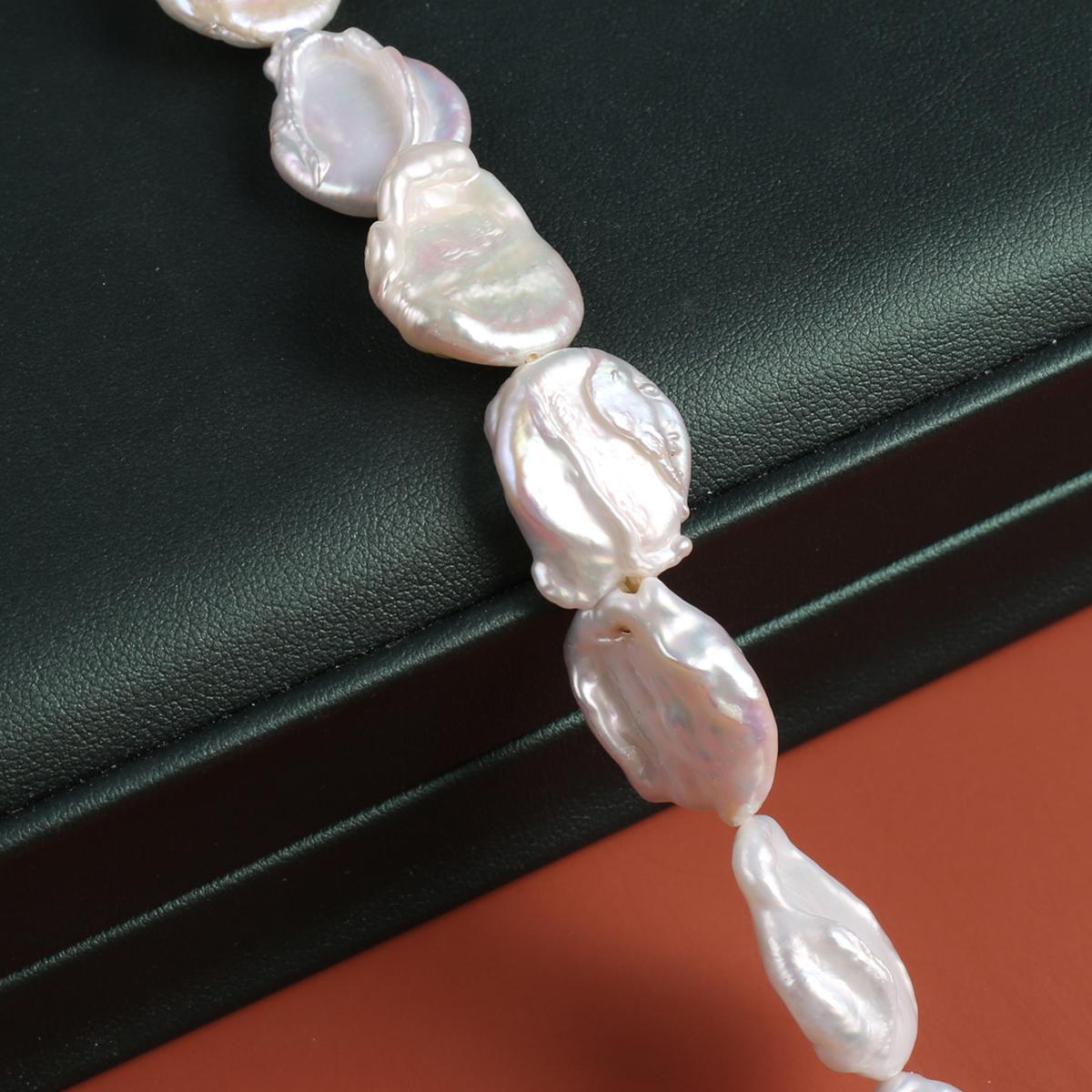 1String, Baroque Natural Freshwater Pearls, 16×20mm, Handmade Water Drop Pearl Beads for Jewelry Making DIY, Cheapest Items Available 36cm 1String/16×20mm-36cm белый