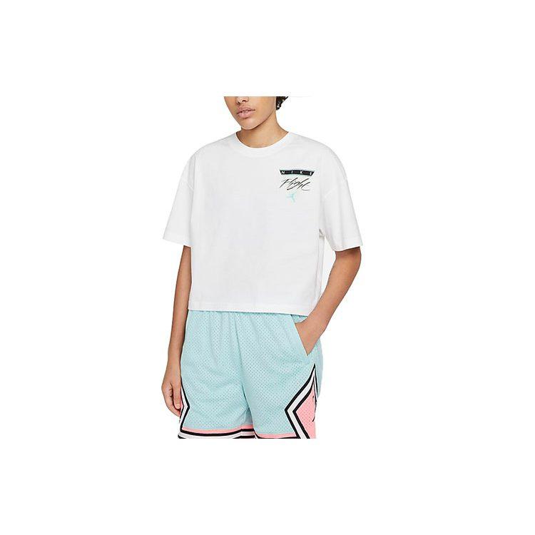 Jordan T Shirts Women's White Crew Neck Moderate DC2154-100