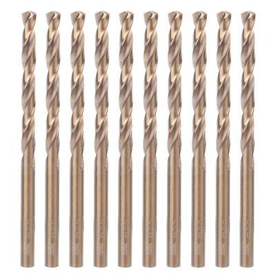 10pcs HSS CO Straight Shank Twist Drill Bits for Stainless Steel Iron Plate (5.5mm)