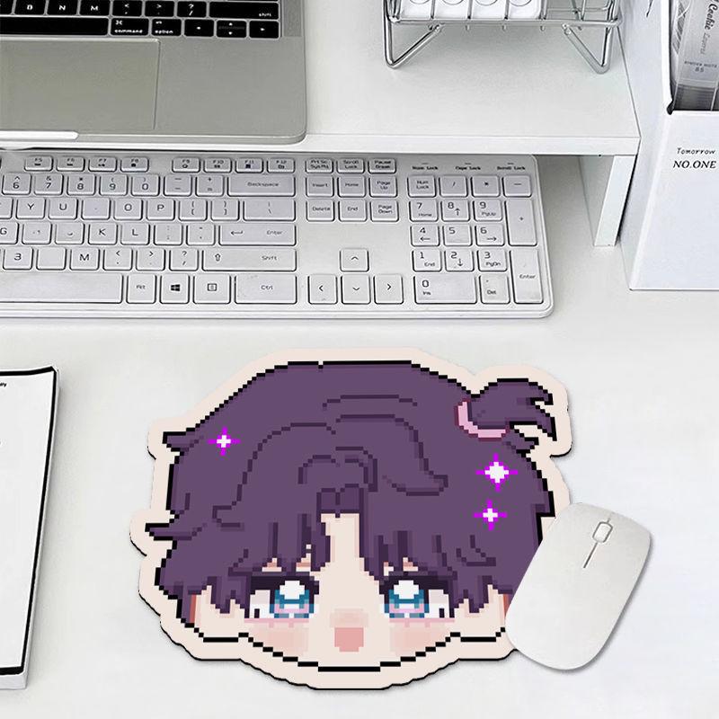 Love & Deep Space Pixel Art Mauspad - Süß, Dick, Fleckenabweisend Schreibtischunterlage für Laptop