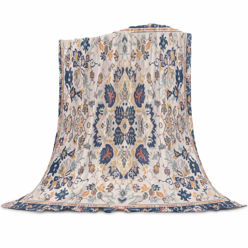 Vintage Floral Ινδικά Boho Ριχτάρια για Καναπέ-Κρεβάτι, Μαλακή Ζεστή Πλούσια Κουβέρτα, Τέλεια Δώρα για Χριστουγέννες