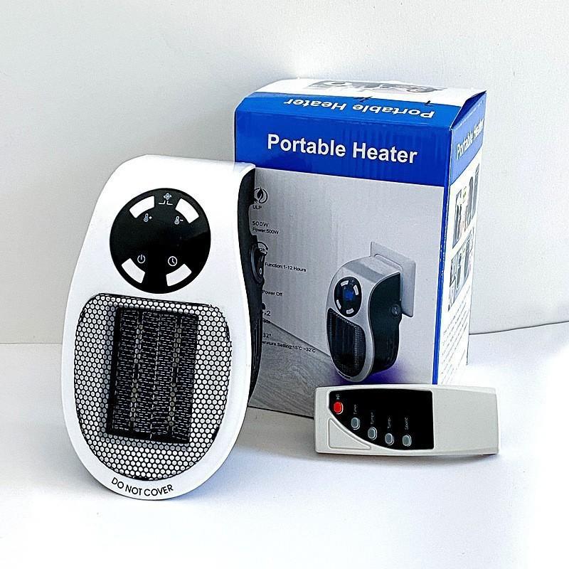 500W Portable Heater Plug in Wall Room Heater Home Appliance Heating Stove Electric Heater with Adjustable Thermostat Timer