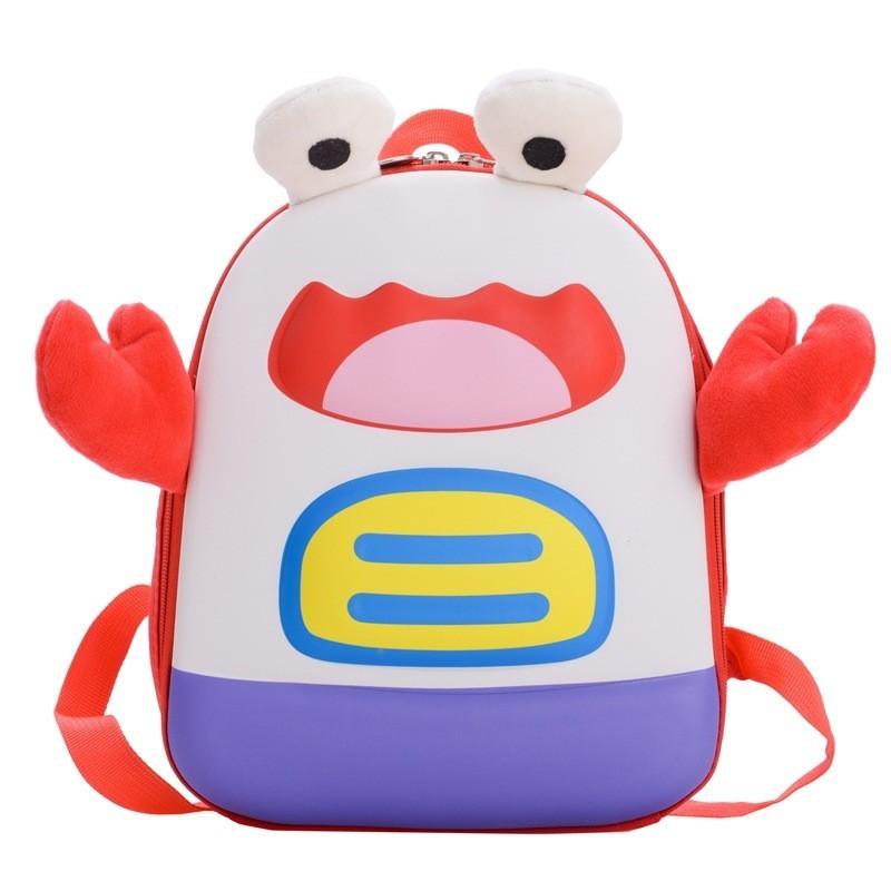 Adorable Cartoon Crab Kids Backpack With Comfortable Curved Straps For Boys And Girls