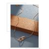 Korean Style Double Ring Full Diamond Titanium Steel Necklace Women Clavicle Chain