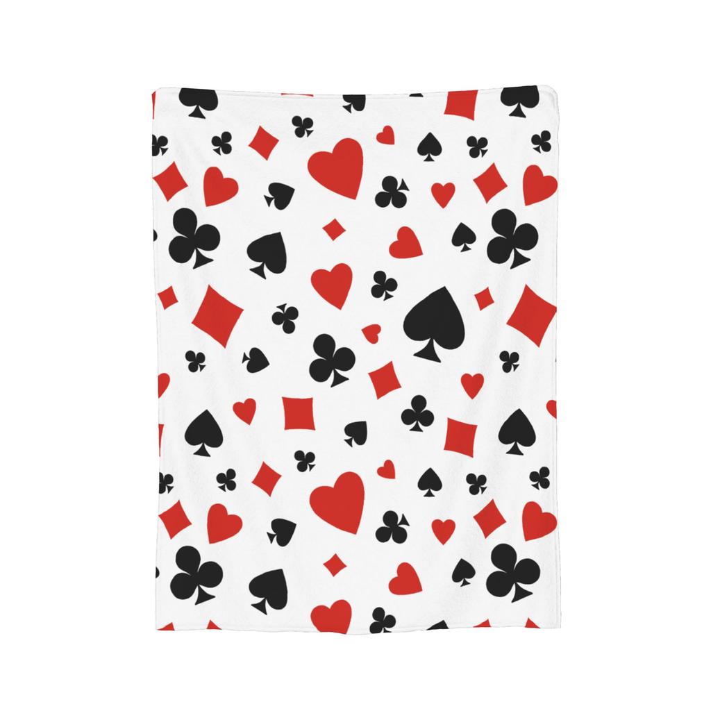Poker Playing Card  Blankets Coral Fleece Plush Autumn/Winter  Portable Warm Throw Blankets for Sofa Car Quilt