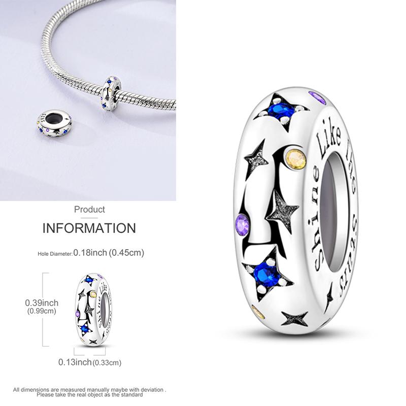 Cat Butterfly Daisy CZ Pave Clip Charm Bead Components Positioning Buckle Copper Metal Silicone Spacer Bead Components Compatible With Authentic