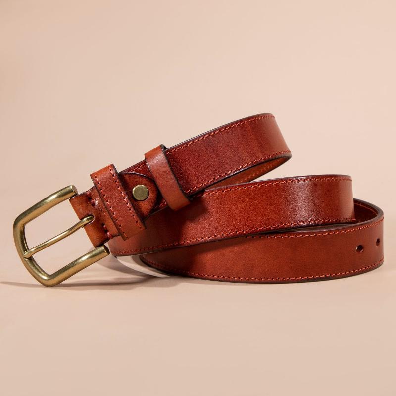 Trendy Personalized Leather Belt Men's Retro Pin Buckle Casual Versatile Men's Pants First Layer Cowhide Belt