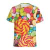 Men's Colored T-shirt Crew Neck Short Sleeve 3D Candy T-shirt Casual Summer Fashion Comfortable Soft T-shirt