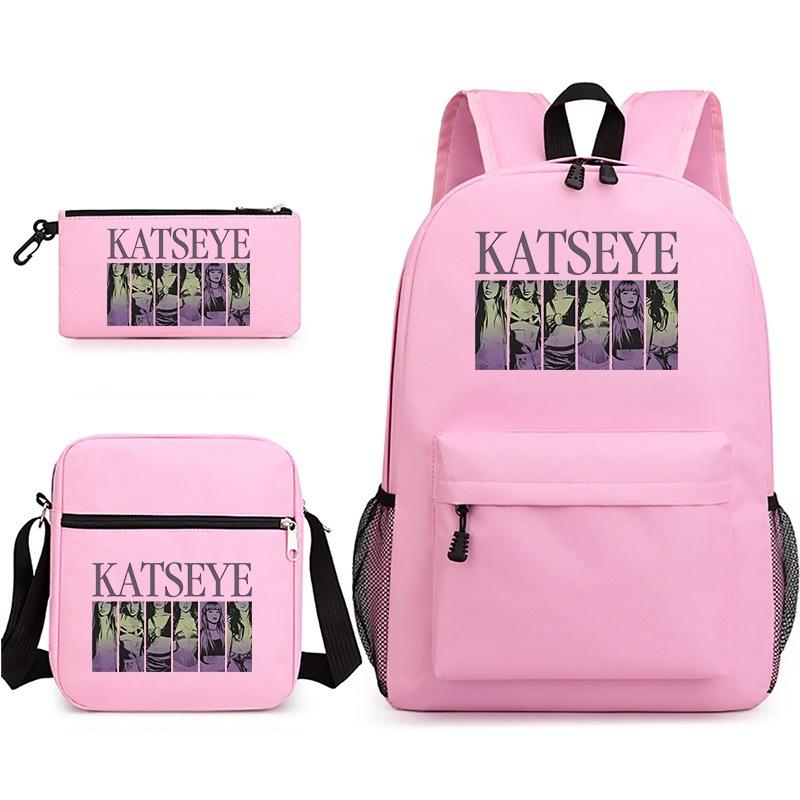 Zaino Katseye con Stampa K-Pop Borsa a Spalla Astuccio Set da 3 Pezzi Set Multifunzionale per Scuola e Viaggio