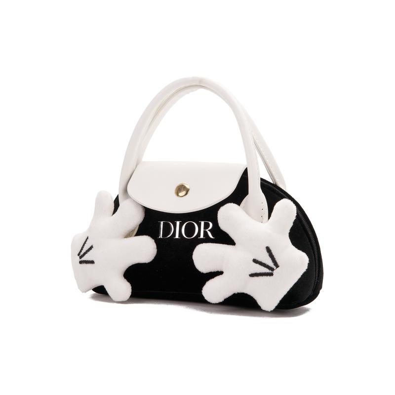 Dior [Customized Cosmetic Bag] Canvas Sailor Simple Elegant Daily Versatile Portable Black Handbag