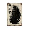 Japonský samuraj kovové plechové cedule Nástěnné umění Postavy Plakáty Dekor Home Room Decorating Picture for Bar Living Room