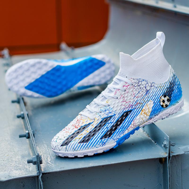 Mandarin Duck Football Shoes High-top Men's and Women's TF Broken Nails Long Nails Student Competition Artificial Grass Nail Training