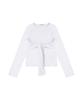 THREE TO EIGHTY Ribbon Drape Long Sleeve Tee White