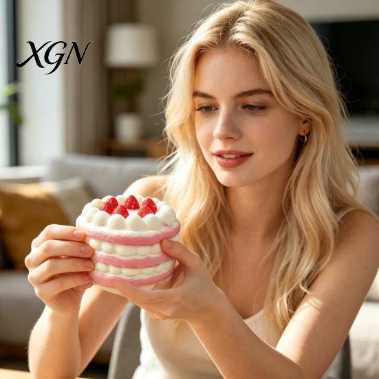 Realistic Cake Toy Simulated Squeeze Soft Slow Rising Rainbow Layer Anxiety Relief Slice Stress Sensory for Adults Kids Classroom