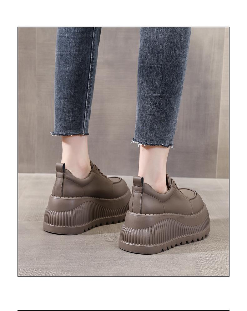 Dámské tenisky na platformě s výškou - Kolekce podzim 2024, Sportovní a ležérní obuv s měkkou silnou podrážkou, Styl 8305-1