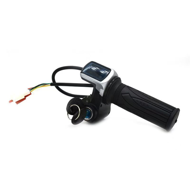 1 Pair 36v/48/60v Electric Bike Scooter Throttle Grip Handlebar With Lock Led Power Display Bicycle Accessories