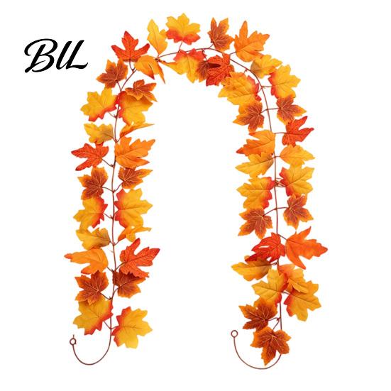 Weather Resistant Entryway Decoration 100/175/200CM Artificial Maple Leaf Garland, UV Faux Autumn Leaves Garland Rattan, Realistic Hanging Vine