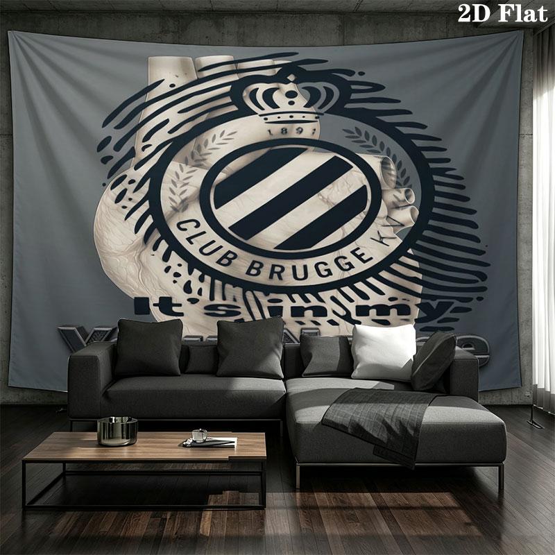 Club Brugge KV Custom Name Wall Tapestry Aesthetic Wall Hanging Printed Fabric Blanket Decorative Tapestries for Bedroom Living Room Home Decor